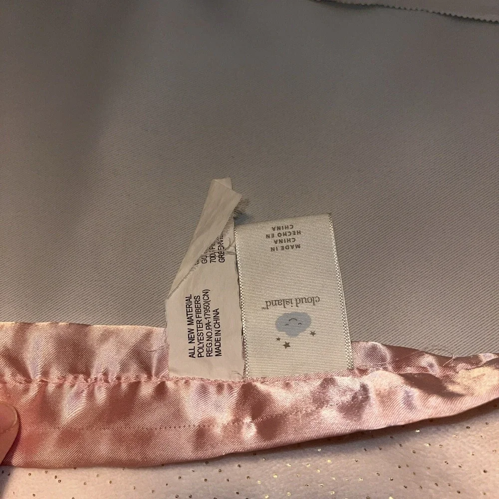 Cloud Island White Unicorn Baby Security Blanket Pink Satin‎ Trim Small Lovey